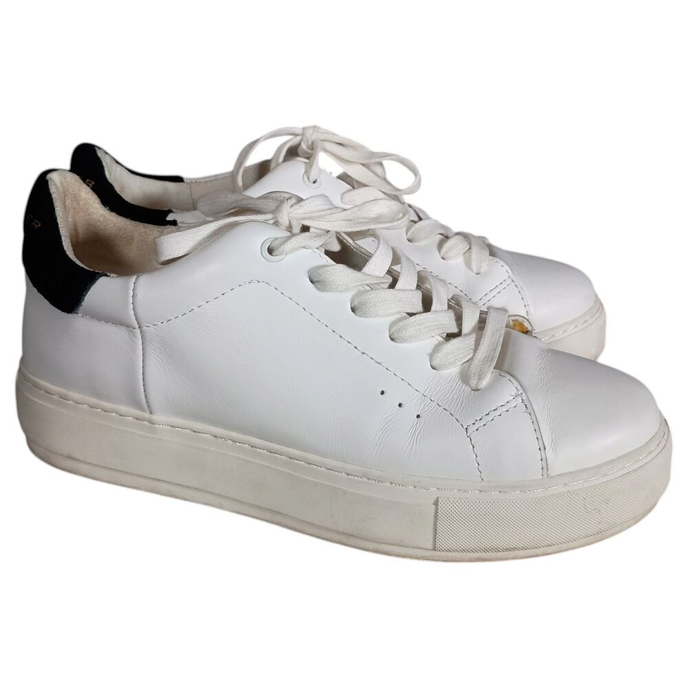 KURT GEIGER Women's Leather Laney Platform White Sneaker 40.5/US 9.5 Lace Up